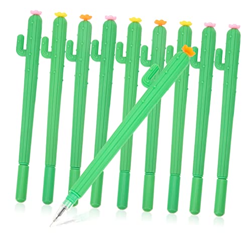 TOGEVAL 10 Stück Kaktus Gelstift Kugelschreiber Kugelschreiber Zum Schreiben Niedliche Stifte Neuartiger Stift Schwarzer Gelstift Kreativer Stift Schreibstifte Kaktus Roller von TOGEVAL