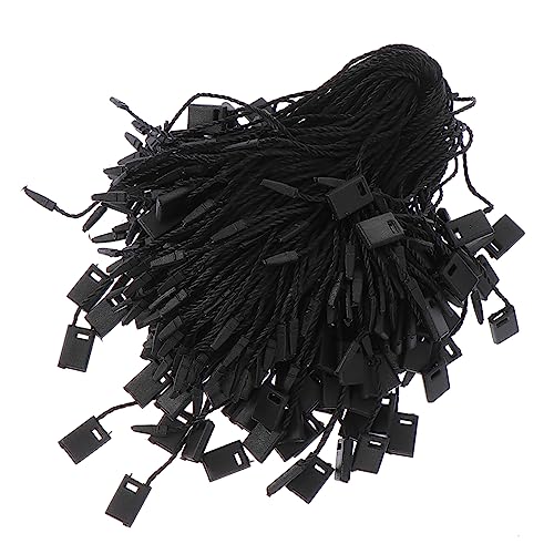 TOGEVAL 1000 Stück Schlinge Befestigungselemente Garagenaufkleber Inhaber Kabel Schlüsselanhängerringe Stifte Schnappen Etikett Tag-seilbefestigungen Maschine Schild Fixer Black Polyester von TOGEVAL