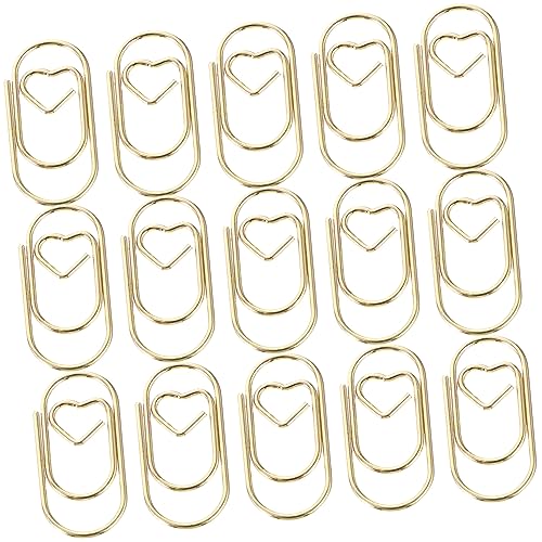 TOGEVAL 100St Mini-Büroklammer aus Metall Lustige Büroklammer Buchmarkierungsclips Büroklammern Clips (klein karten clip papierklemmen Bastelklammern klein exquisite Dateiclips Golden von TOGEVAL