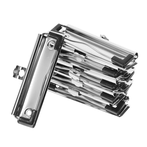 TOGEVAL 10St Aktenordner Clipboard-Clips für Unternehmen Heftklammern für Klemmbrett Heftklammern groß Schulmappenclips multifunktionale Bindeklammern Schulbedarf Metall Silver von TOGEVAL