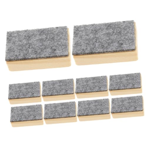 TOGEVAL 10pcs Blackboard -radiergummis Holzweißgöter Eraser Eraser Für Blackboard von TOGEVAL