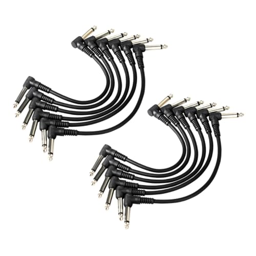 TOGEVAL 12 Stück Gitarren Patchkabel Audio Verbindungskabel Musikinstrument Kabel Für E Gitarren 30 Cm Schwarz von TOGEVAL