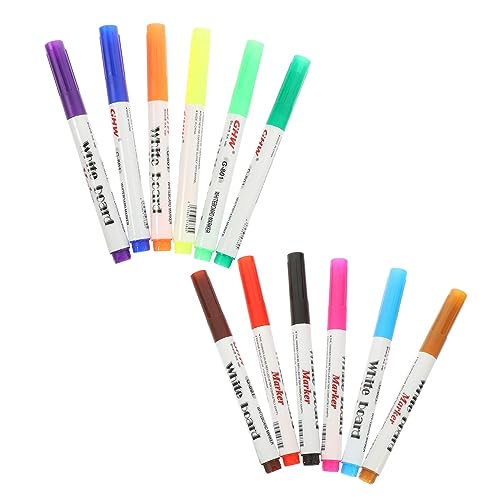 TOGEVAL 12st Whiteboard-stift Kreidemarker Für Tafel Whiteboard-marker Whiteboardstift Wasserstift Abwischbare Malmarker Malen Stifte Schwimmende Malstifte Wassermarker Plastik von TOGEVAL