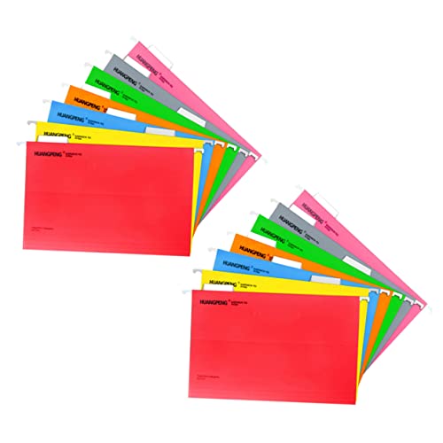 TOGEVAL 14er Set Hängemappen Ordner Dokumenten Organizer Papier Verschleißfest Bürobedarf Rot Gelb Grün Blau Orange Grau Rosa von TOGEVAL