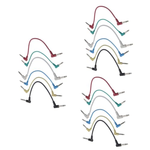 TOGEVAL 18 Stk Effektpedal-Patchkabel gitarrenzubehör Ersatzkabel für Gitarreneffekte rechtwinkliges Patchkabel Netzteil stoßverbinder 6,35 Gitarren-Patchkabel Ellenbogen-Patchkabel von TOGEVAL