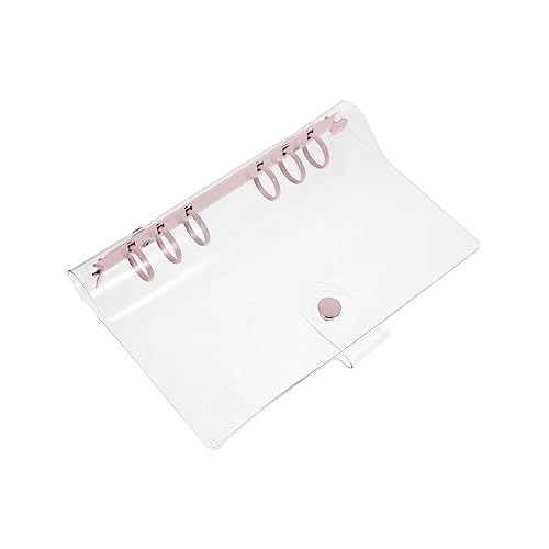 TOGEVAL 1Stk Taschenbuchetui transparent Seitenschutzordner Mini-Notizbücher Notizbuchhülle mit 6 Ringen write board büro materialien Loseblatt-Ordner Papierhalter Klemmbrett PVC Rosa von TOGEVAL