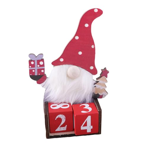 TOGEVAL 1Stk Weihnachtskalender weihnachten ewiger kalender Weihnachts-Countdown-Block Kinder Adventskalender weihnachtsdeko personalisierter kalender Tischkalender Datumsanzeige aus Holz von TOGEVAL