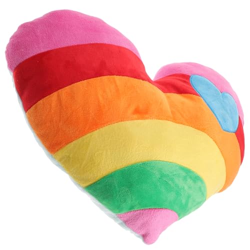 TOGEVAL 1stk Kissen in Herzform Regenbogenkissen Für Die Couch Kleines Kissen Flauschige Kissen Süßigkeiten-Herz Plüschherz Kuscheltiere Für Plüschkissen Für Kinder Geformtes Kissen von TOGEVAL