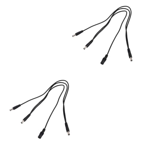 TOGEVAL 2 Stück 3 Kabel Für Elektrische Gitarre Gänseblümchen-patchkabel Für Gitarren Stromversorgungskabel Kabelsplitter Stromkabel Effektpedalkabel Black von TOGEVAL