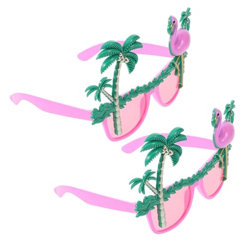 TOGEVAL 2 Stück Flamingo Brillen Im Hawaii Style Lustige Sonnenbrillen Für Strandpartys Und Fotoshootings Kreative Kostümaccessoires Rosa Ideales Dekorationsspielzeug von TOGEVAL