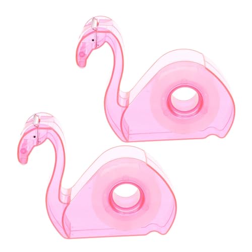 TOGEVAL 2 Stück Flamingo Klebebandhalter Klebeband Büroband Bürotisch Klebeband Schreibtischabroller Klebebandabroller Halter Bürobedarf Klebebandabroller Schreibtisch Kleiner von TOGEVAL