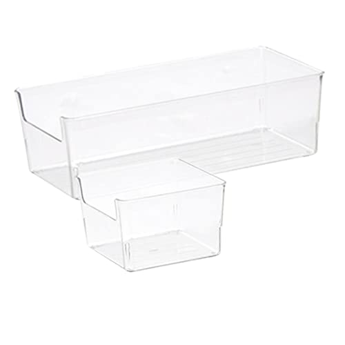 TOGEVAL 2 Stücke Boxen Schubladen-Organizer stationäre Schubladenteiler klarer Vanity-Organizer Sortierboxen für Kleinigkeiten Ordnungsboxen für Schubladen Acryl von TOGEVAL