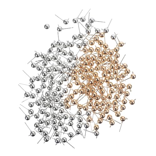 TOGEVAL 200st Kugelförmiger Ohrring-anhänger Ohrsteckerpfosten Set Zur Herstellung Von Ohrringen Material Für Ohrringe Selber Machen Ohrring Post Set Zur Herstellung Von Ohrsteckern Metall von TOGEVAL