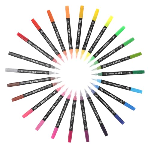 TOGEVAL 24st Aquarellstift Kunstbedarf Für Kinder Journaling-marker Farbstift Für Kinder Buntstifte Zeichnen Farbige Gelstifte Kinder Aquarell Textmarker Mit Enden Farbmarker Plastik von TOGEVAL