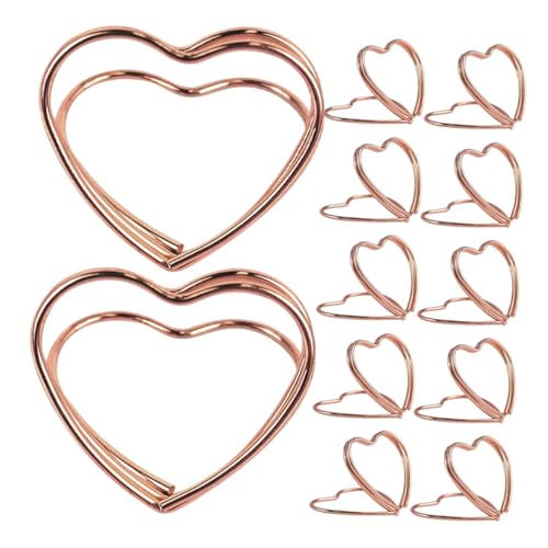 TOGEVAL 25 Stück Liebes-Visitenkartenhalter party zubehör hochzeit dekoration kartenclip Display für Visitenkartenhalter Inhaber der Tischnummer Karteninhaber Karte steht Metall Rose Gold von TOGEVAL