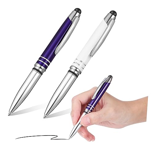 TOGEVAL 2St Bleistift schwarze Druckkugelschreiber Kugelschreiber mit Touchscreen LED multifunktions stift multitool stift Eingabestifte für Berührungsbildschirme Touchscreen-Stift Metall von TOGEVAL