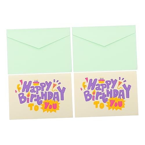 TOGEVAL 2St Geburtstagskarte Geburtstagsgrußkarte Geburtstag Masse 3d Geburtstag zum Geburtstagsgruß faltkarten klappkarten Segenskarte zum Geburtstag Geburtstagsgeschenk Papier Yellow von TOGEVAL