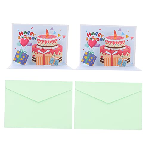 TOGEVAL 2St Geburtstagskarte faltkarten klappkarten geburtstags Alles zum Geburtstagsgeschenke Babyparty-Grußkarten 3D-Grußkarte Geburtstagsparty-Zubehör Papier Blue von TOGEVAL