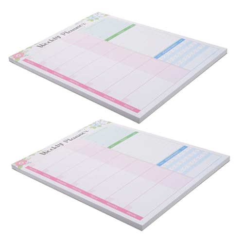 TOGEVAL 2St Wochenplaner notebooks the notebook notebooke notizhefte Memo-Block noteboon notizblock auflisten Pad machen Zeitplan Kalender notizbuch für die arbeit Arbeitsplanblock Papier von TOGEVAL