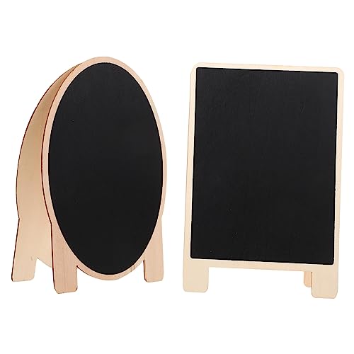 TOGEVAL 2St kleine Tafel Memoboard für Kinder das Büroschild Tischschilder quadratische Etiketten schreib tablet kinder malbrett kinder Büro-Schreibtafel Memo-Schreibtafel hölzern Black von TOGEVAL