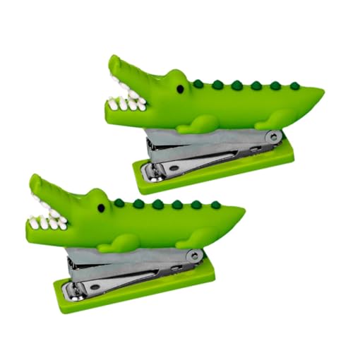 TOGEVAL 2st Alligator-hefter Lustiger Hefter Hochleistungs-tischhefter Manuelle Bürohefter Tierhefter Mini-hefter Hefter Klein Hochleistungs-bürohefter Kommerzieller Hefter Green Kieselgel von TOGEVAL