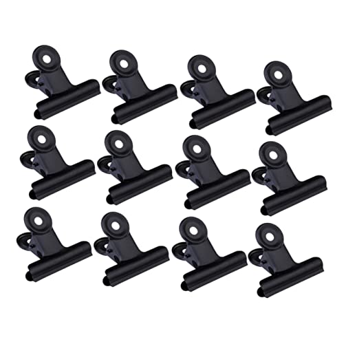 TOGEVAL 30st Notizklammern Heftklammern Miniclips Büroklammern Klemmen Beachten Scharnierclips Schwarz Pin-clips Zeichenclips Dokumentenorganisator Befestigungsclips Schwarze Ordner Black von TOGEVAL