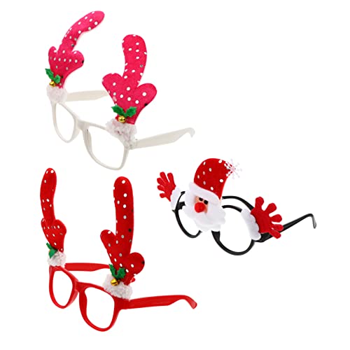 TOGEVAL 3st Weihnachtsbrille Weihnachtsstrumpffüller Lustige Brille Silvester-party-brille Weihnachtskostüm Brille Gläser Für Die Weihnachtsfeier Urlaubsfoto Kunststoffe Und Vliesstoffe von TOGEVAL