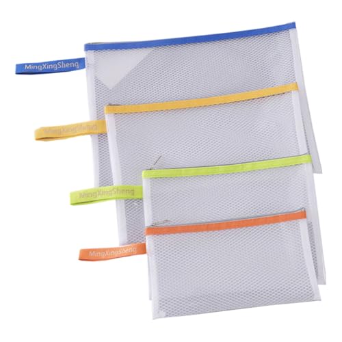 TOGEVAL 4 Stück Wasserdichte Aktentasche orange Ordner Mesh-Reise-Organizer-Taschen aufbewahrungssack storage pockets ordnee Dokumentenorganisator Aufbewahrungstasche für Quittungen PVC von TOGEVAL