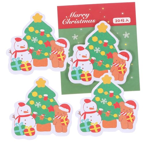 TOGEVAL 4 Weihnachtliche Haftnotizen Kleine Haftnotizen Feiertags Briefpapier Bezaubernde Notizaufkleber Büro Notizblöcke Weihnachts Notizblock Weihnachtsmann Aufkleber von TOGEVAL