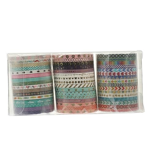 TOGEVAL 48 Rollen Washi-klebeband Washi-tape-handwerk Washi Tape Zum Basteln Dekorative Klebebänder Selber Machen Geschenkverpackungsband Bedruckte Klebebänder Milchband Japanisches Papier von TOGEVAL