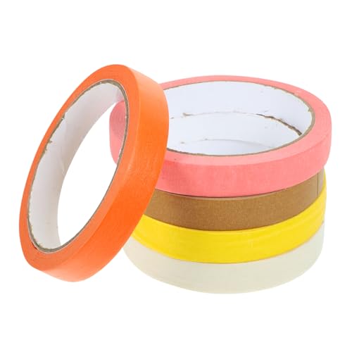 TOGEVAL 5 Rollen scrapbooking zubehör schulmaterial Langlebiges Klebeband schulzeug Washi-Tape basteln Klebebänder für Sammelalben Scrapbook-Klebeband dekorative Papierbänder Krepp-Papier von TOGEVAL