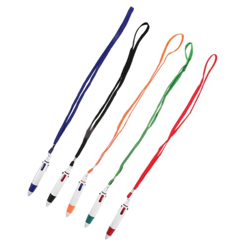 TOGEVAL 5 Stück Lanyard Stift, Schreibzubehör, Mehrfarbige Stifte In Einem, Coole Stifte, Reisestift, Kugelschreiber, Krankenschwesterzubehör Für Die Arbeit, Multifunktions von TOGEVAL