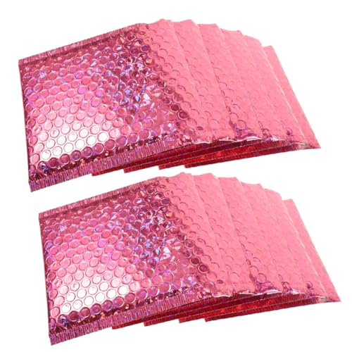 TOGEVAL 50 Stück Schaumstoffbeutel Kleine Verpackungsbeutel Mailer Versand Versandtasche Für Kleine Unternehmen Bubble Mailer Zum Verpacken Verschlussbeutel Rosy Farbige Pet-aluminiumfolie von TOGEVAL