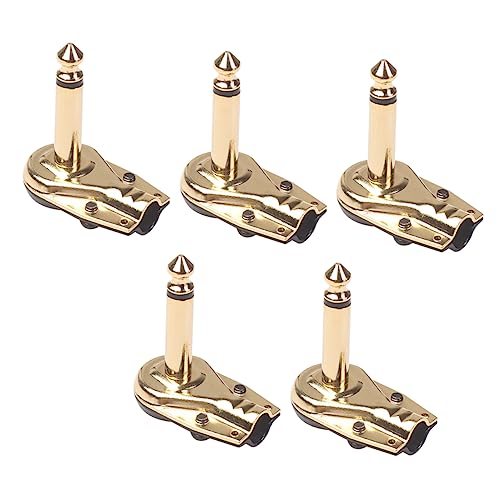 TOGEVAL 5St Klinkenpedale für Gitarre E-Gitarren-Part Koppleranschlüsse für Gitarreneffektpedale Gitarren-Hardware Koppler für Gitarren-Effektpedale Effektpedalanschluss Golden von TOGEVAL