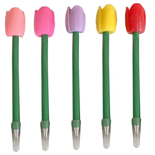 TOGEVAL 5St Simulierter Tulpenstift ästhetische Stifte Tulpen-Kugelschreiber Blumen-Tintenstift Tulpenstifte Stift mit floralem neutrale Stifte kreative Blumenstifte Plastik von TOGEVAL