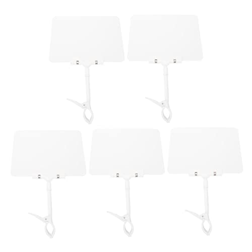 TOGEVAL 5St Zeigen Sie die karte preisschild Etiketten-Clips schwenkbare Clips Werbetafel schwarzes Etikett klarer Preisstand Preistafel mit Clips Preistafel beschriften PVC Weiß von TOGEVAL