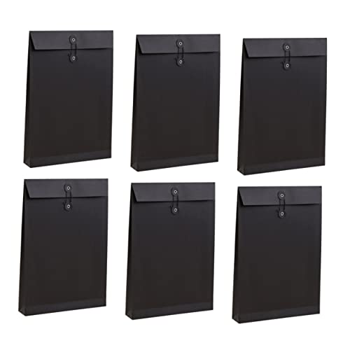 TOGEVAL 6 Stück A4 Schwarze Leere Aktentaschen Organizer Für Dokumente Geschenktaschen Verpackungstaschen Für Büromaterial Koffer Und Kleidung Ideal Für Büro Und Zuhause von TOGEVAL