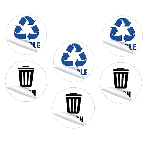 TOGEVAL 6st Aufkleber Für Mülltonnen Müllklassifizierungsaufkleber Recycling-mülleimer-aufkleber Müllrecycling-aufkleber Mülleimer Im Freien Aufkleber Für Müllrecycling Weiß Pvc von TOGEVAL