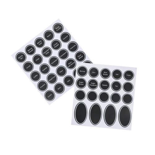 TOGEVAL 6st Etiketten Für Gewürzdosen Etiketten Für Küchenflaschen Verpackungsetiketten Etiketten Für Wasserdichte Behälter Tafelaufkleber Pvc Selbstklebend Black von TOGEVAL