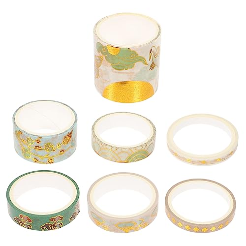 TOGEVAL 7 Rollen Heißpräge-Washi-Tape Folie Washi Tape buntes Abdeckband Partyzubehör volumen semmel aufkleber DIY Washi Tapes dekoratives klebeband für einklebebuch Japanisches Papier von TOGEVAL