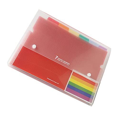 TOGEVAL 7 mehrschichtiger Ordner Unterlagen Ordnertasche A4-Papiertüte Verschluss Taschen multi extra Dokumentenmappe mit Knöpfen briefumschläge Schüler Zubehör Aktenordner Colorful von TOGEVAL