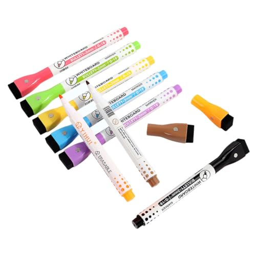 TOGEVAL 8 Stück Magnetische Whiteboard Stifte Magnetische Marker Löschbare Marker Klassenzimmer Trocken Abwischbare Stifte Trocken Abwischbare Marker Mit Radiergummi Praktische von TOGEVAL