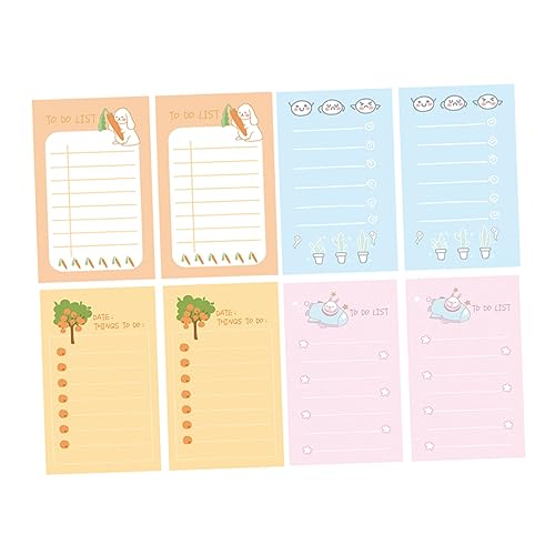 TOGEVAL 8St Briefpapier notizblock notepad Klebezettel-Set Klebezettel-Packung klebrige Staffelei Cartoon-Haftnotizen Schöne Notizblöcke für Studenten Memo-Notizen doppeltes Offsetpapier von TOGEVAL