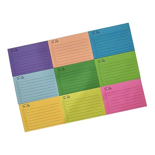 TOGEVAL 9 Farbige Haftnotizen Farbige Aufkleber Buntes Haftnotiz Notizblöcke Linierte Lernkarten Wasserdichtes Notizbuch Wasserfeste Haftnotizen Angebot Beachten Fluoreszierendes Papier von TOGEVAL