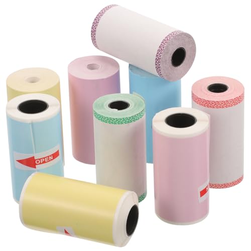 TOGEVAL 9 Rollen Thermopapier preisschild größenetiketten flaschenetiketten Erinnerungsetiketten thermal paper aufkleber druckerpapier Etiketten für Thermodrucker Papier für Thermodrucker von TOGEVAL