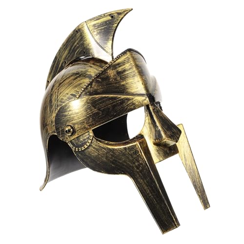 TOGEVAL Antiker römischer Helm Kostüm Gladiator-Helm Soldatenhelm Römischer Gladiatorenhelm Motorhaube Helme Mittelalterliche Rüstung Soldat-Hut-Requisite Cosplay römischer Helm Plastik von TOGEVAL