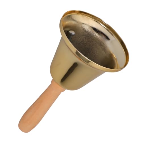 TOGEVAL Handklingel Glocke Jingle Bell Spielzeug Weihnachtshandglocken Dekorative Glocken Laute Glocke Musikspielzeug Mit Handglocke Glocke Beantworten Glockenklang Torglocke Eisen Golden von TOGEVAL