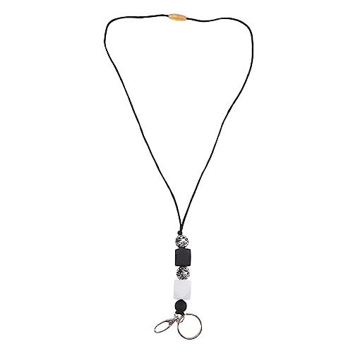 TOGEVAL ID-Lanyard-Halskette Perlenkette-Lanyard Schlüsselkette frauen halsketten bescherung weihnachten präsente weihnachten Schlüsselband mit Abzeichen Perlenabzeichen Lanyard Holzperlen von TOGEVAL