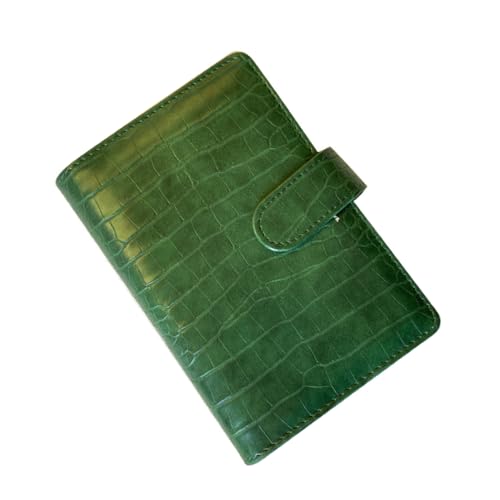 TOGEVAL Kassenbuch Business-notizbuch Mini-notizblock Spiralförmiges Notizbuch Notebook-schutzhülle Mini-sammelalbum Binder Budgetplaner Büroklammern Notizbuch Mit Losen Blättern Pu Green von TOGEVAL