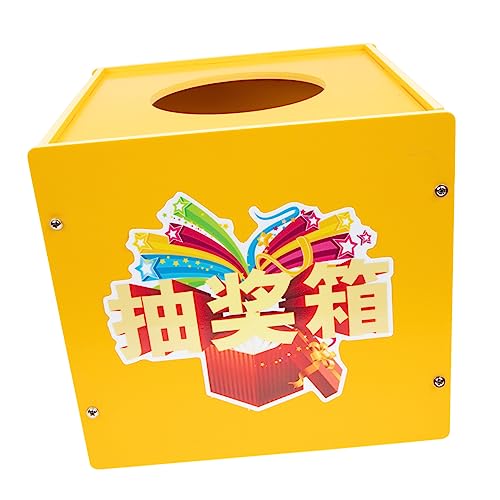 TOGEVAL Kasten Lotterie-Box auflageboxen aufbewahren box sammelbox geschenkkisten Spende liefern Lotterieinhaber Spendenfall Tombola-Fall Tombola-Versorgung PVC Golden von TOGEVAL